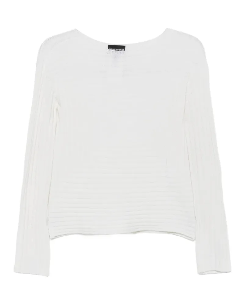 Emporio Armani Gerippter Pullover mit geometrischem Muster - Blau Blau