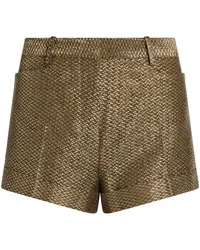 Tom Ford Bouclé-Shorts im Metallic-Look Grün