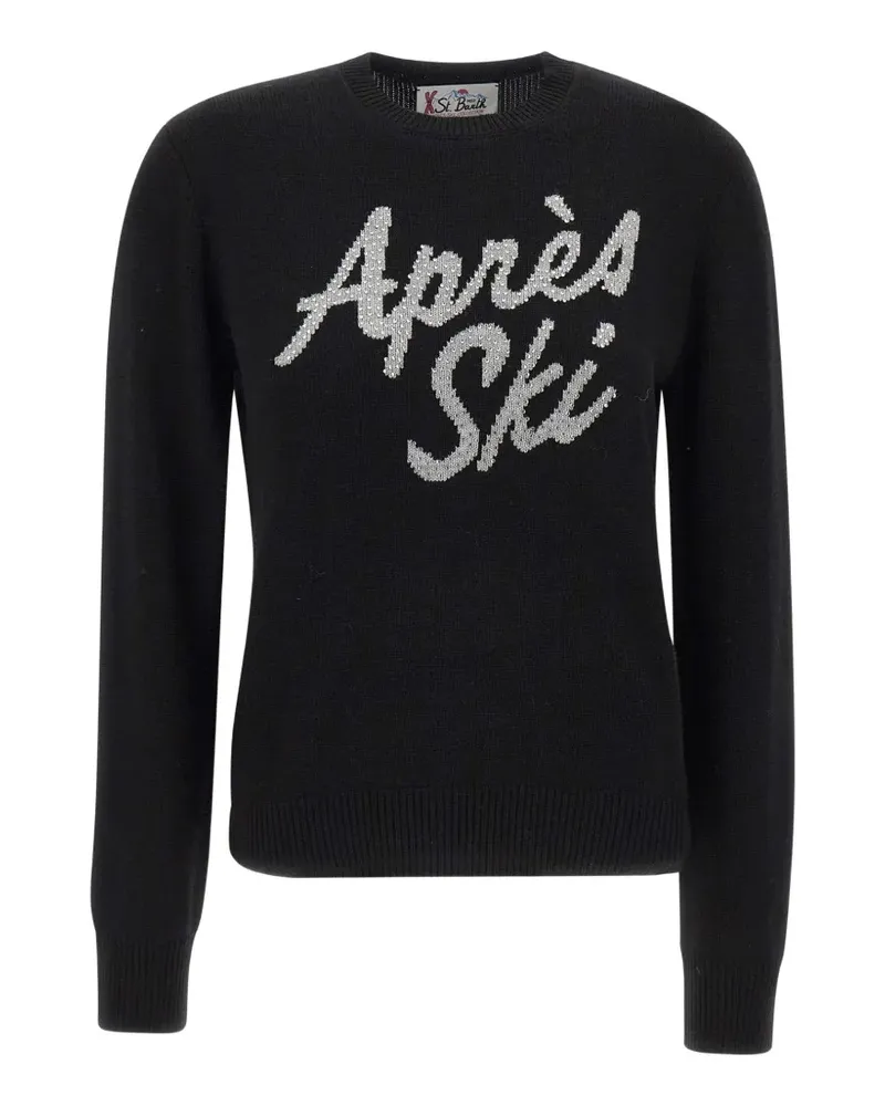 MC2 Saint Barth New Queen Pullover mit Strass - Schwarz Schwarz