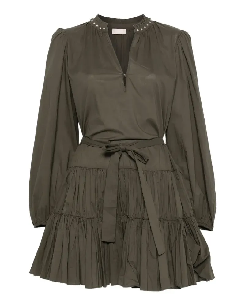 Liu Jo Gerafftes Kleid mit Nieten - Grün Grün