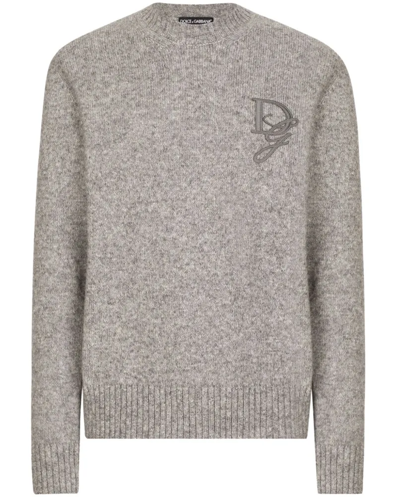 Dolce & Gabbana Pullover mit Logo-Applikation - Grau Grau