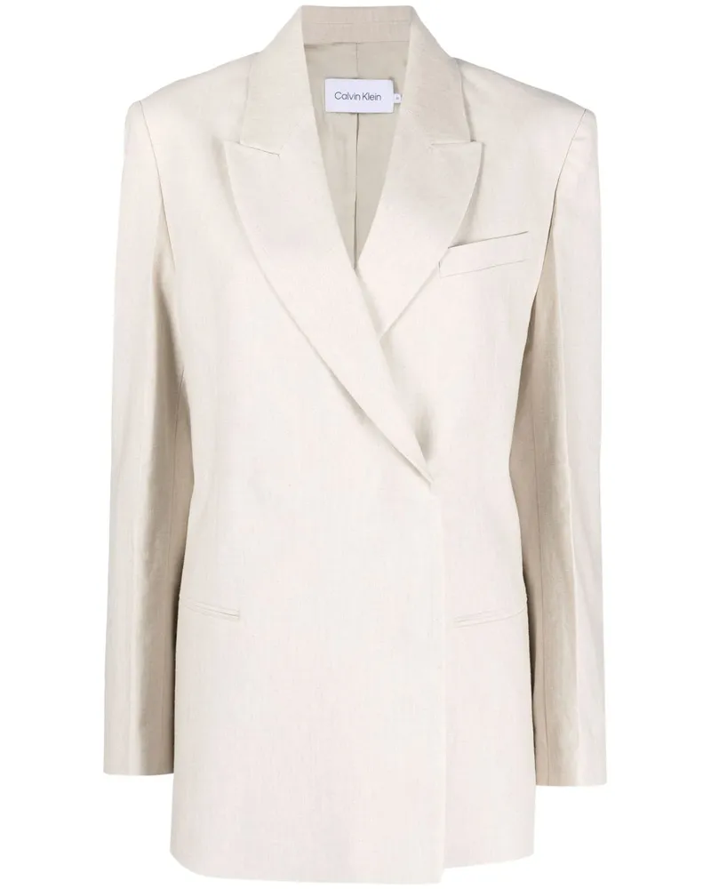 Calvin Klein Blazer mit steigendem Revers Nude