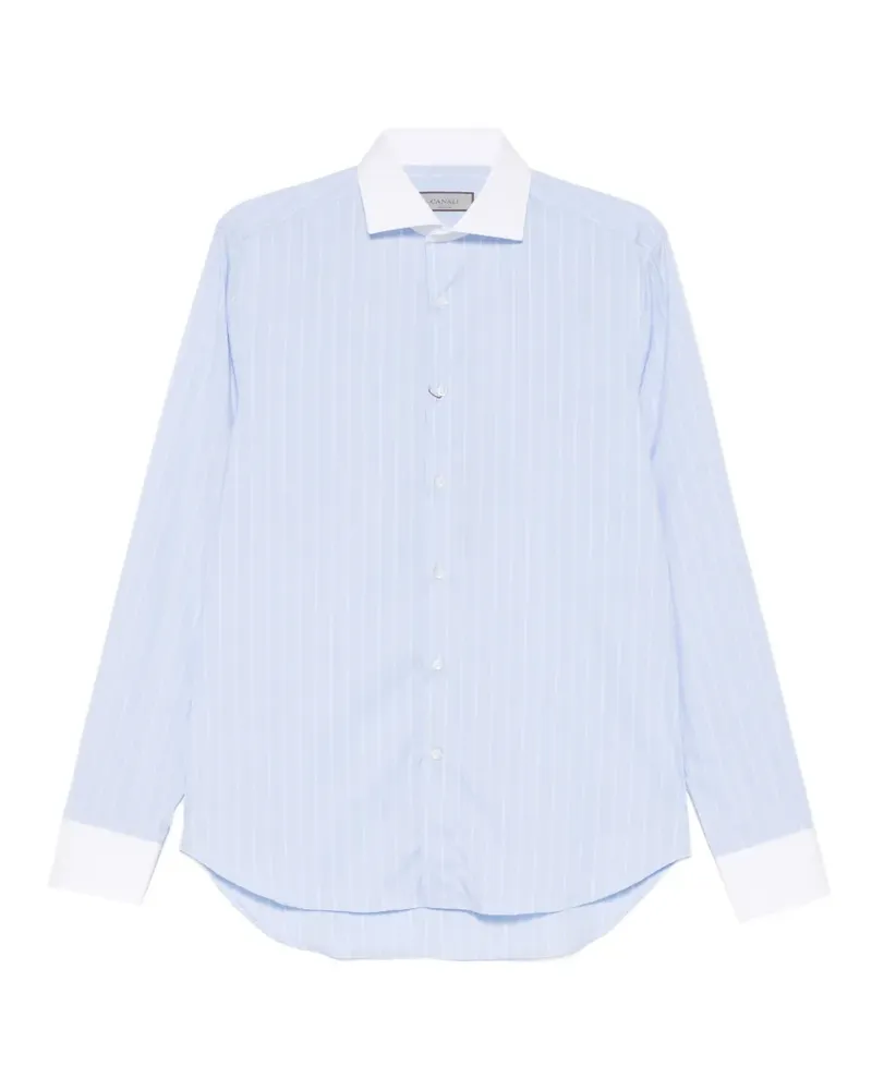 Canali Gestreiftes Hemd - Blau Blau