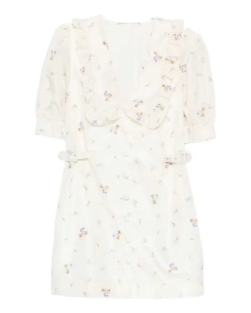 Alessandra Rich floral-print mini dress - Nude Nude