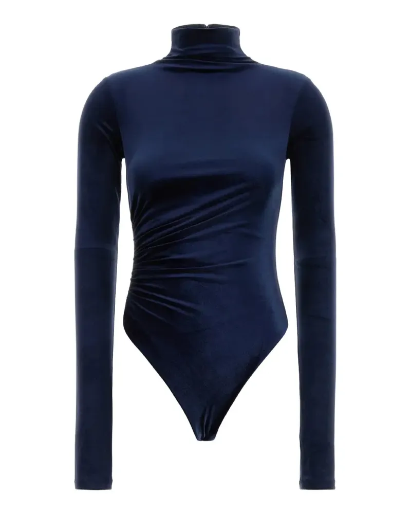 ANDAMANE gathered velvet bodysuit - Blau Blau