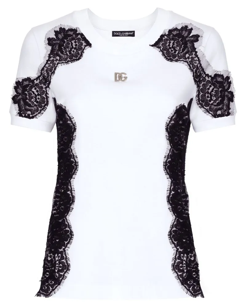 Dolce & Gabbana T-Shirt mit Spitze - Weiß Weiß