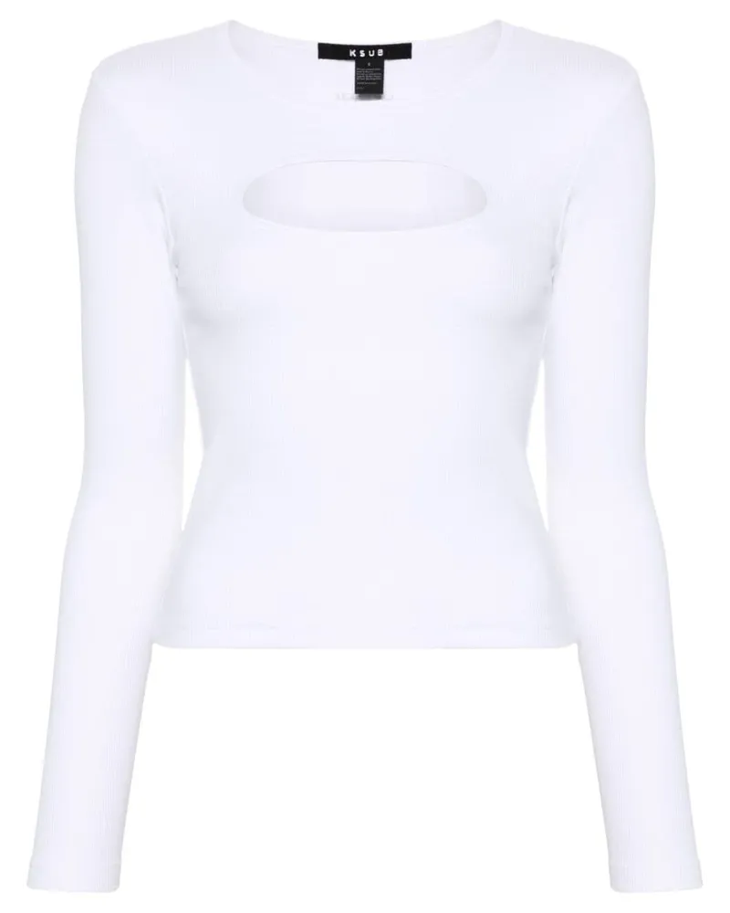 ksubi Geripptes Oberteil mit Cut-Outs - Weiß Weiß