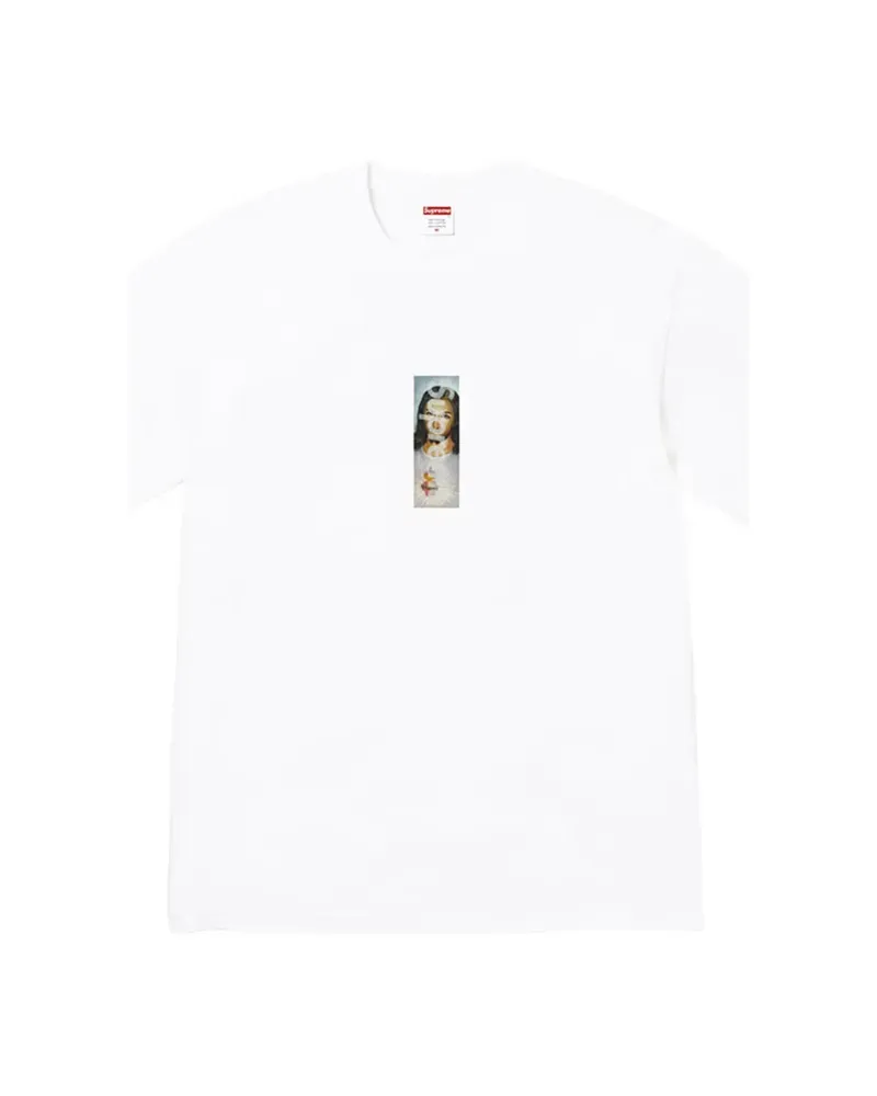 Supreme Being Prayer Card Box T-Shirt mit Logo - Weiß Weiß