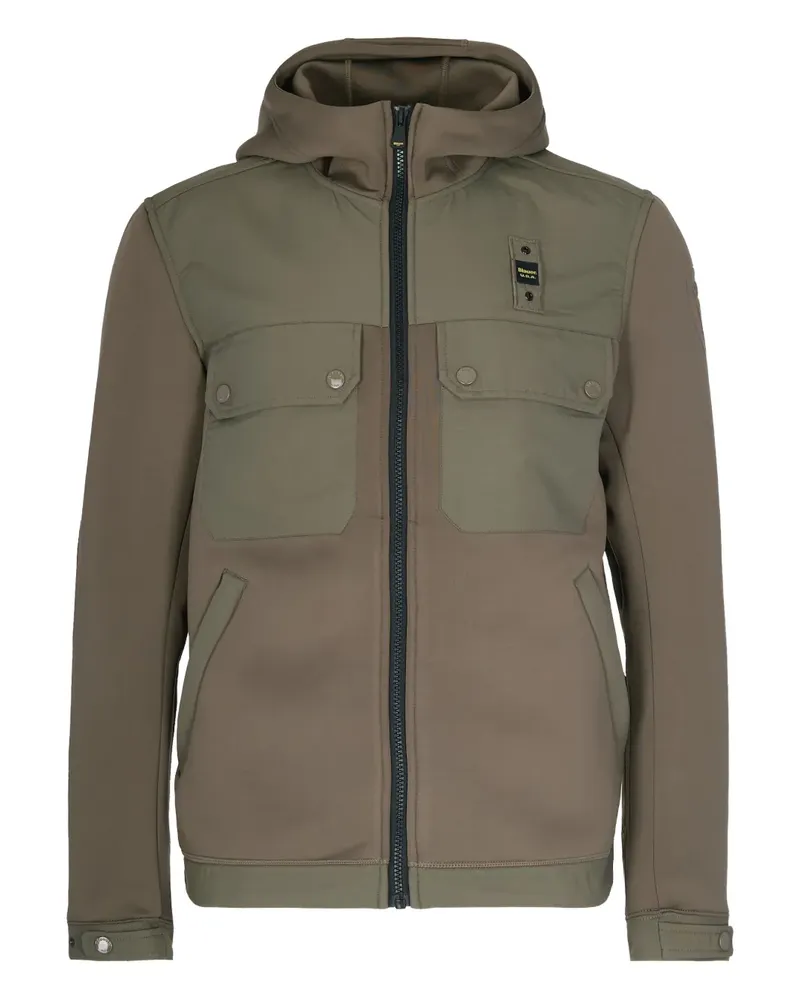 Blauer Kapuzenjacke mit Taschen - Grün Grün