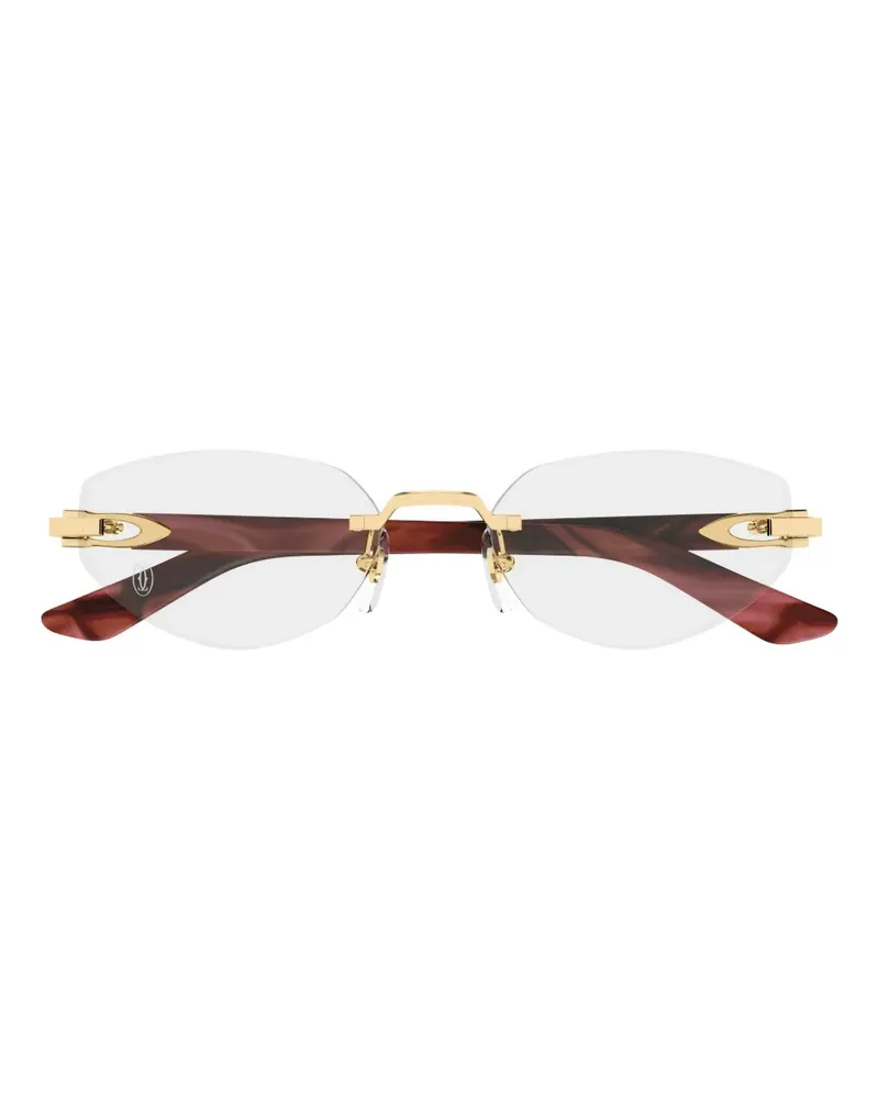 Cartier Brille mit geometrischem Gestell - Braun Braun