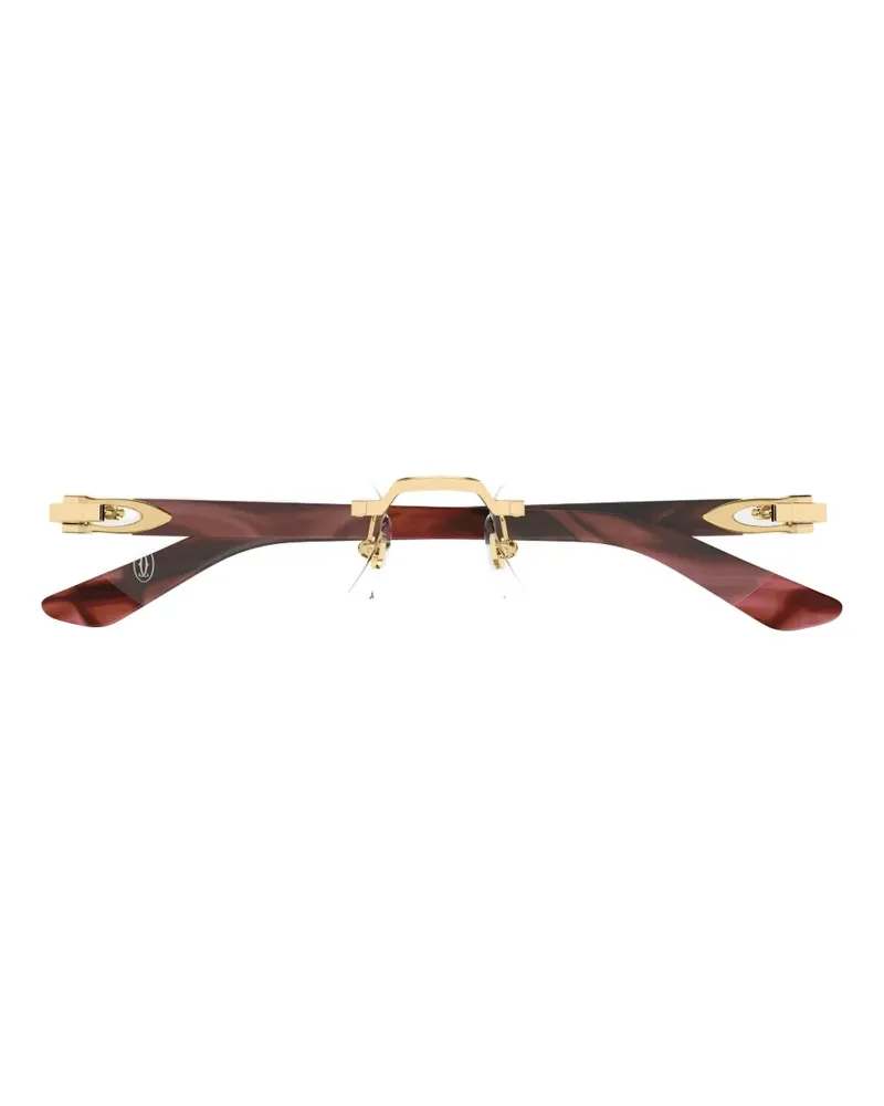 Cartier Brille mit geometrischem Gestell - Braun Braun