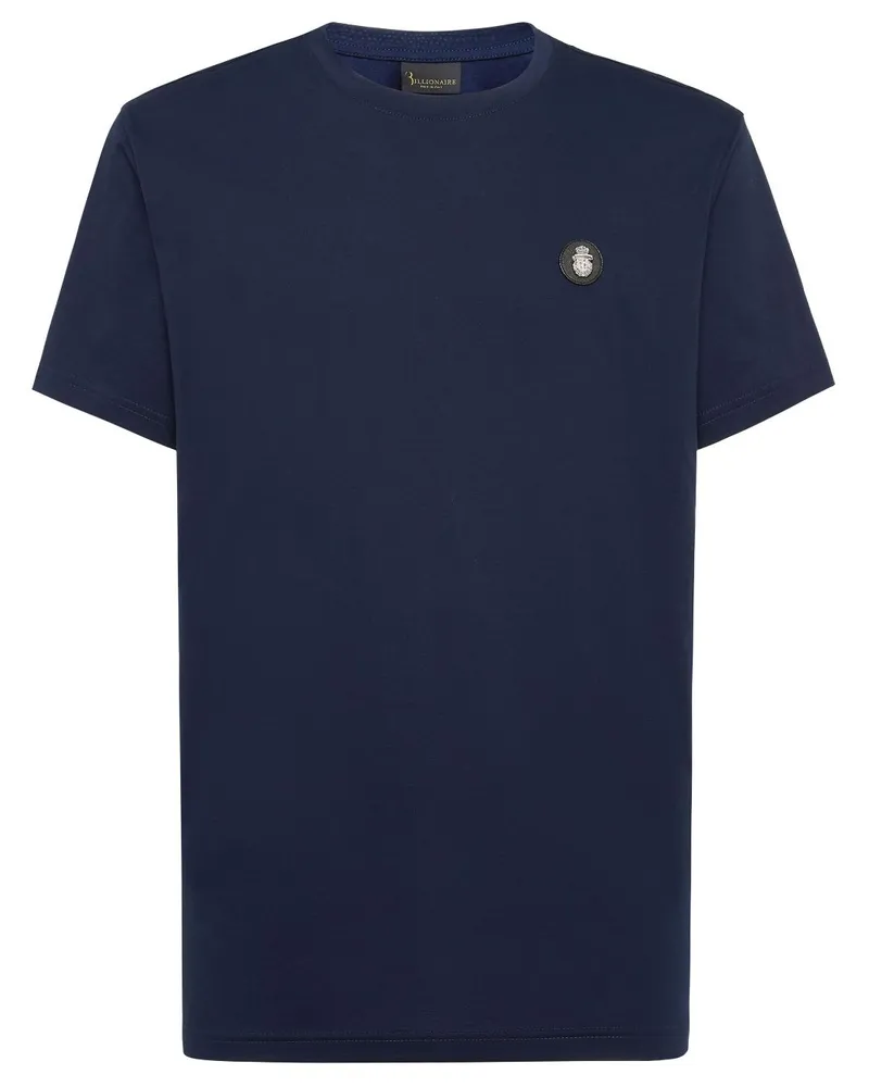 Billionaire T-Shirt mit Logo-Patch - Blau Blau