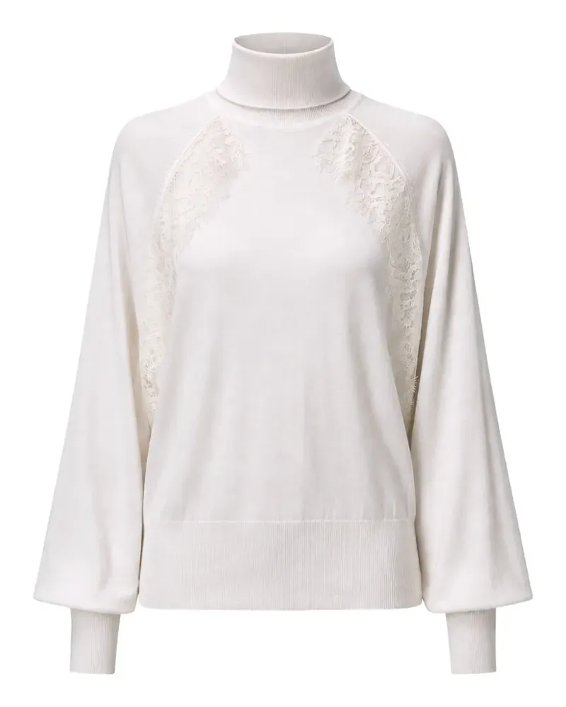 Liu Jo lace-trim roll-neck sweater - Weiß Weiß