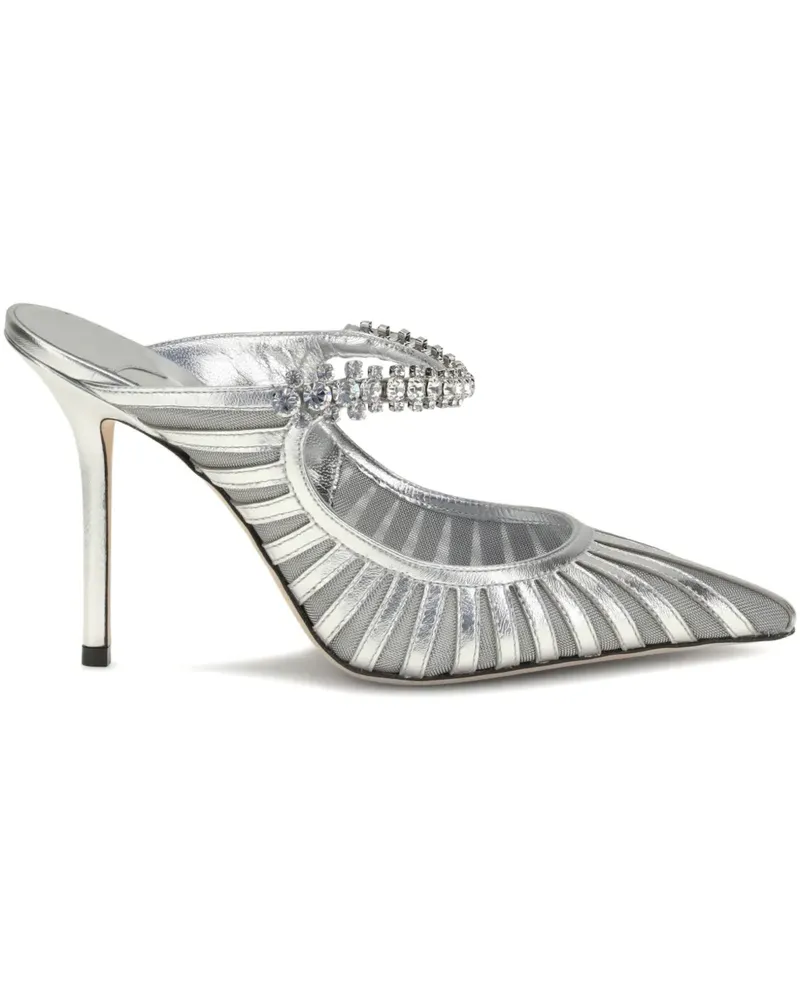 Jimmy Choo 100mm leather heeled sandals - Silber Silber