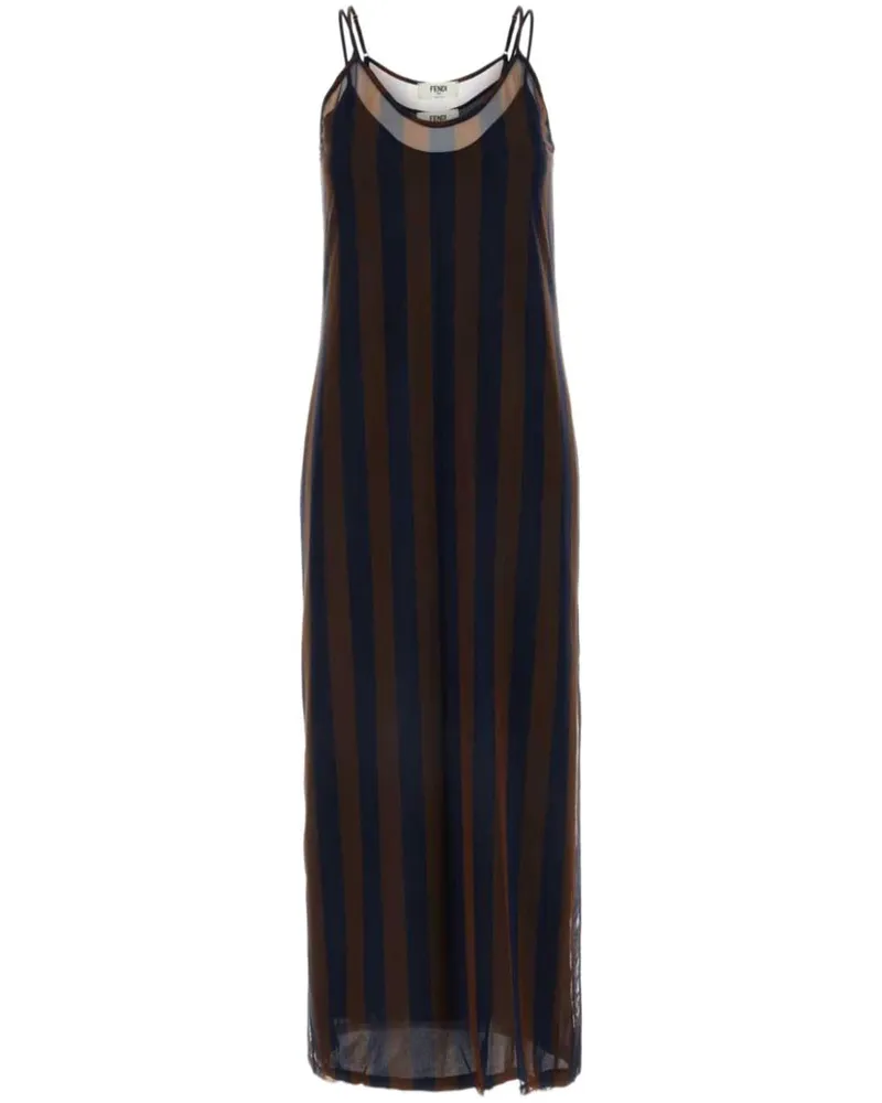 Fendi Pequin Kleid - Braun Braun