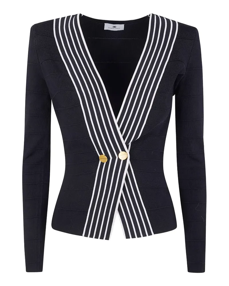Elisabetta Franchi stripe button sweater - Schwarz Schwarz