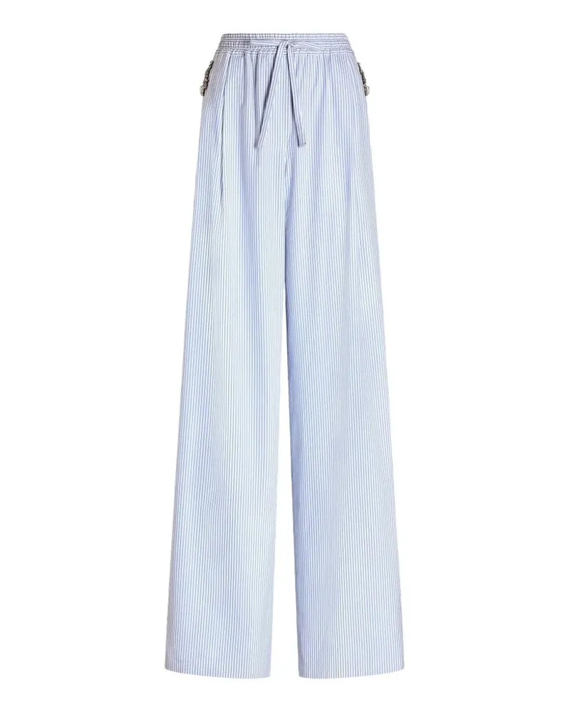 Dolce & Gabbana Gestreifte Popeline-Hose - Blau Blau