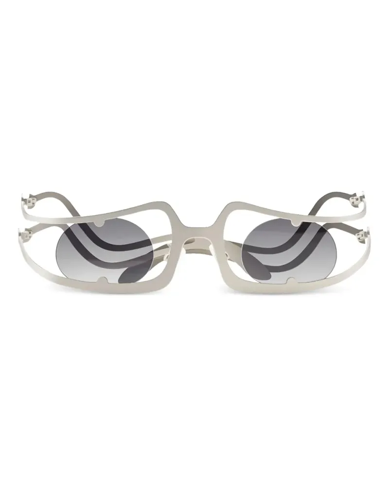Henrik Vibskov Robyn Sonnenbrille mit geometrischem Gestell - Weiß Weiß