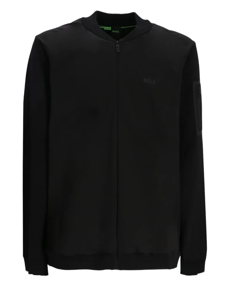 HUGO BOSS Cardigan mit Logo-Stickerei - Schwarz Schwarz