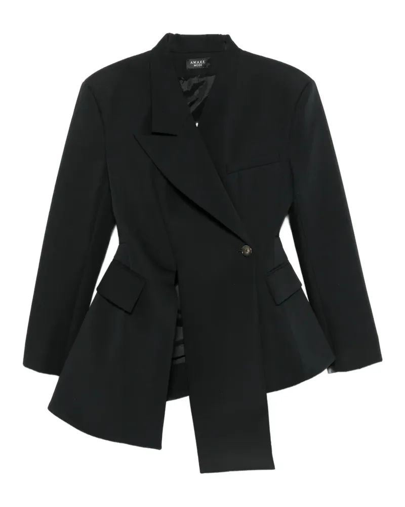 A.W.A.K.E. asymmetric-hem single-breasted blazer - Schwarz Schwarz
