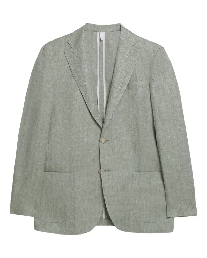 Brooks Brothers Leinensakko mit Fischgrätenmuster - Grün Grün