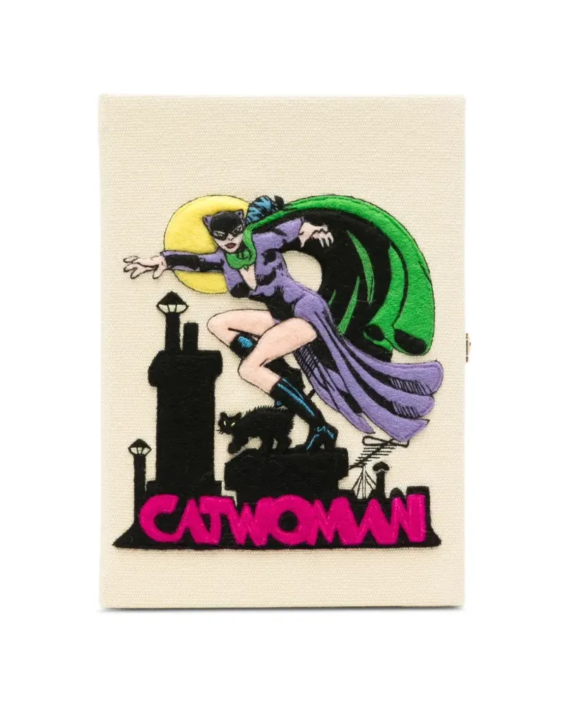 Olympia Le-Tan Catwoman Clutch mit Stickerei - Nude Nude