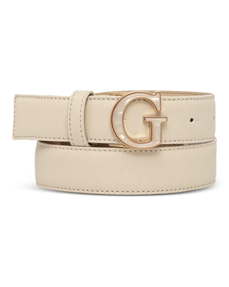 Guess logo-plaque belt - Nude Nude
