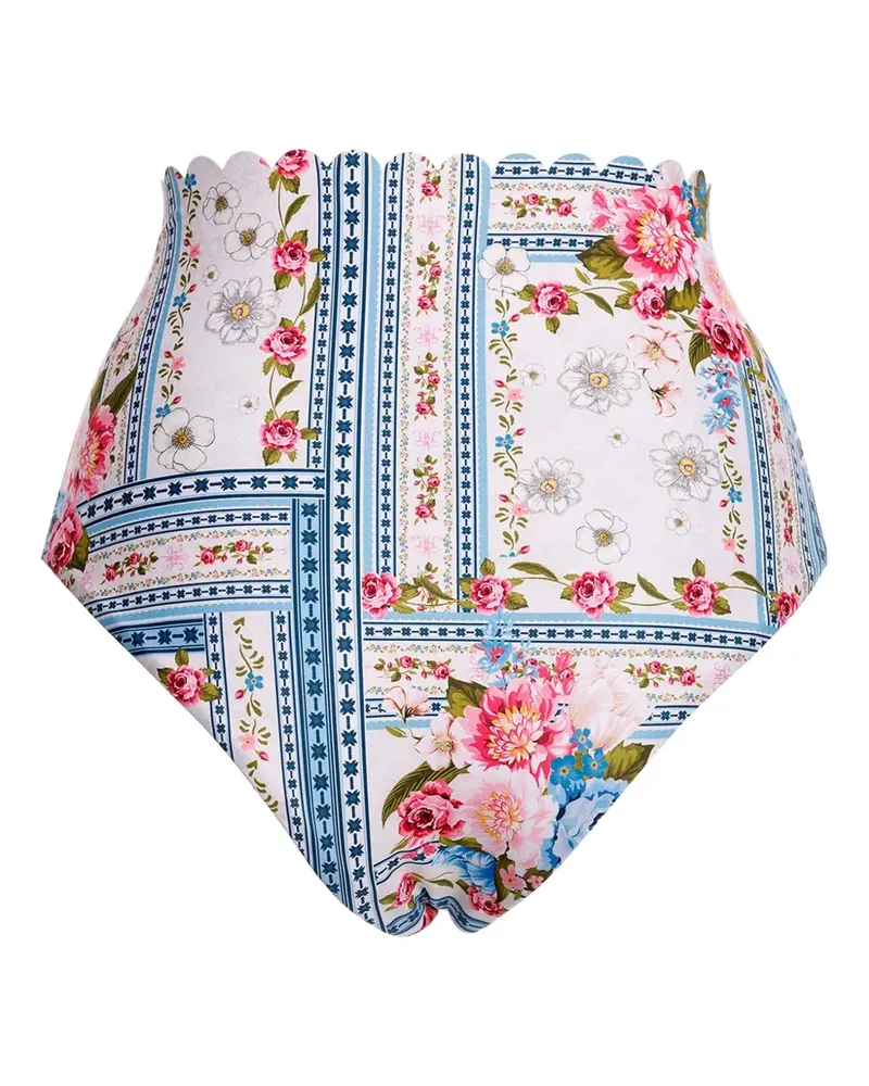 AGUA BENDITA Alicia Bikinihöschen mit Blumen-Print - Blau Blau