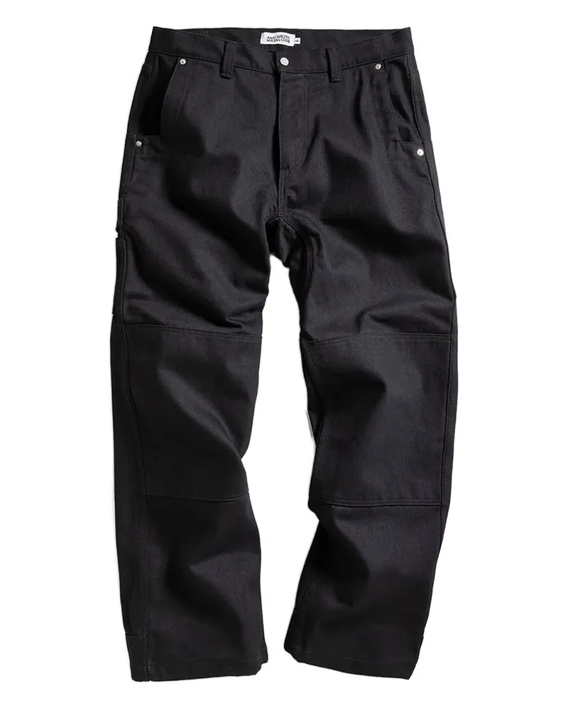 Anti Social Social Club logo-patch panelled pants - Schwarz Schwarz