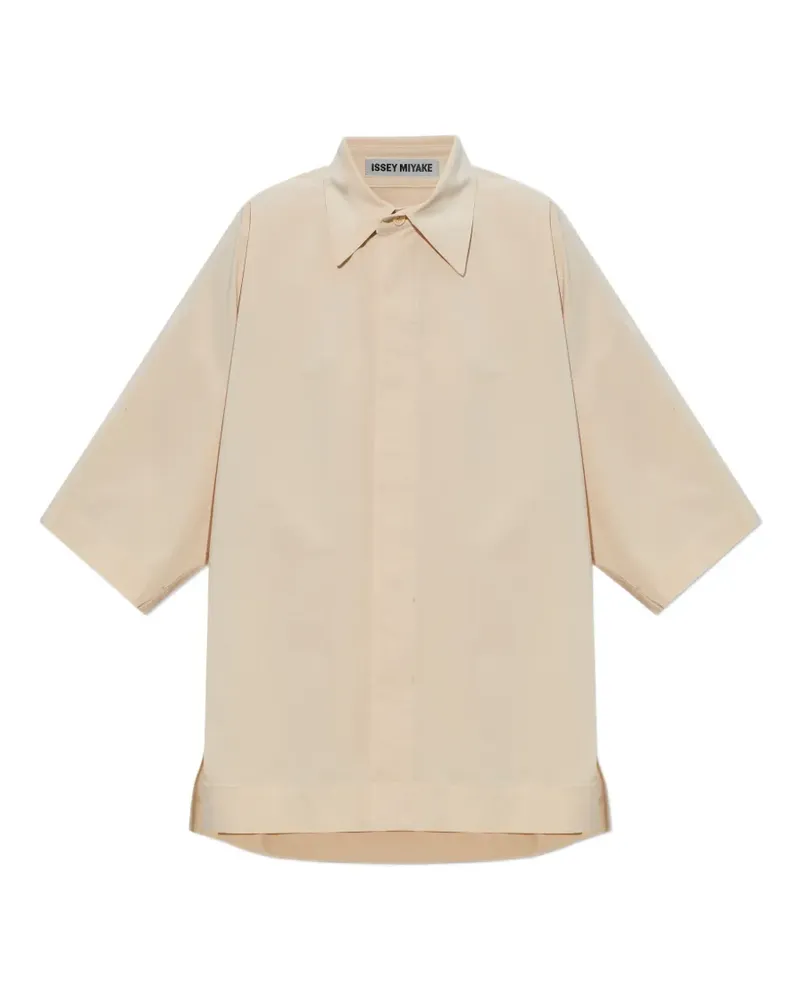 Issey Miyake concealed-button shirt - Nude Nude