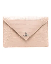 Vivienne Westwood Längliche Clutch in Kroko-Optik Nude