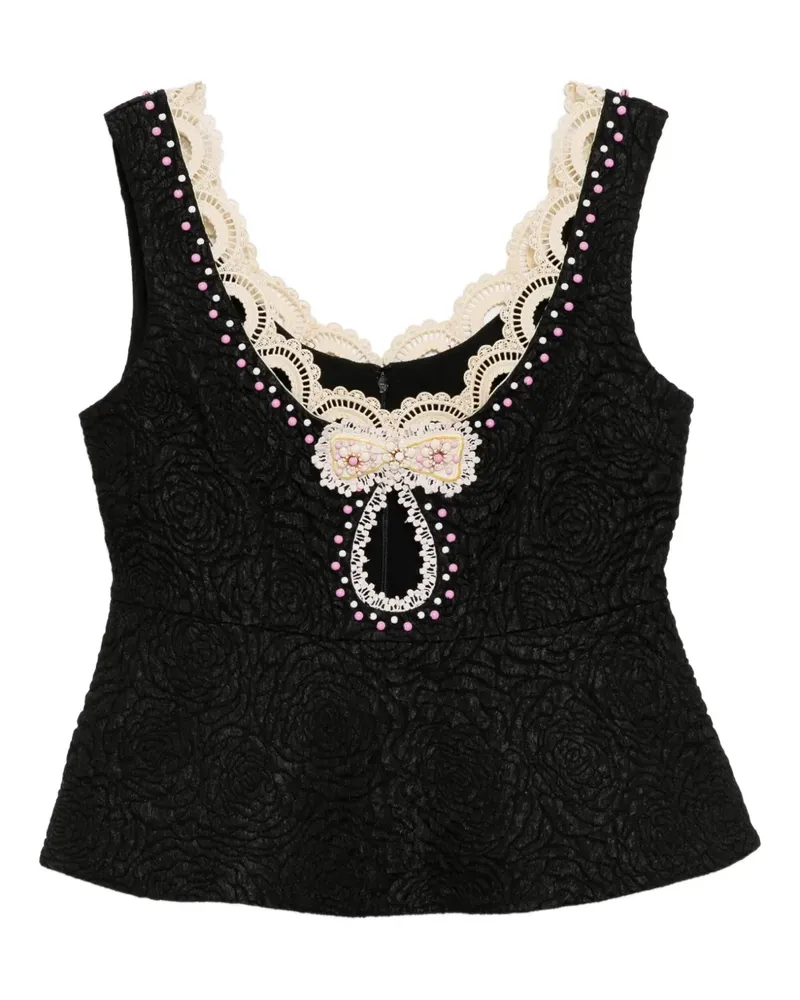 Cynthia Rowley Pullunder mit Perlen - Schwarz Schwarz