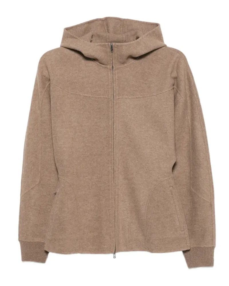 Max Mara Kapuzenjacke mit Reißverschluss - Braun Braun