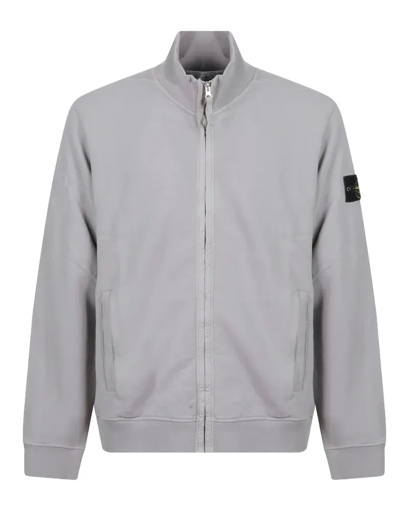 Stone Island 6100066 Fleece-Sportjacke aus gebürsteter Bio-Baumwolle - Grau Grau