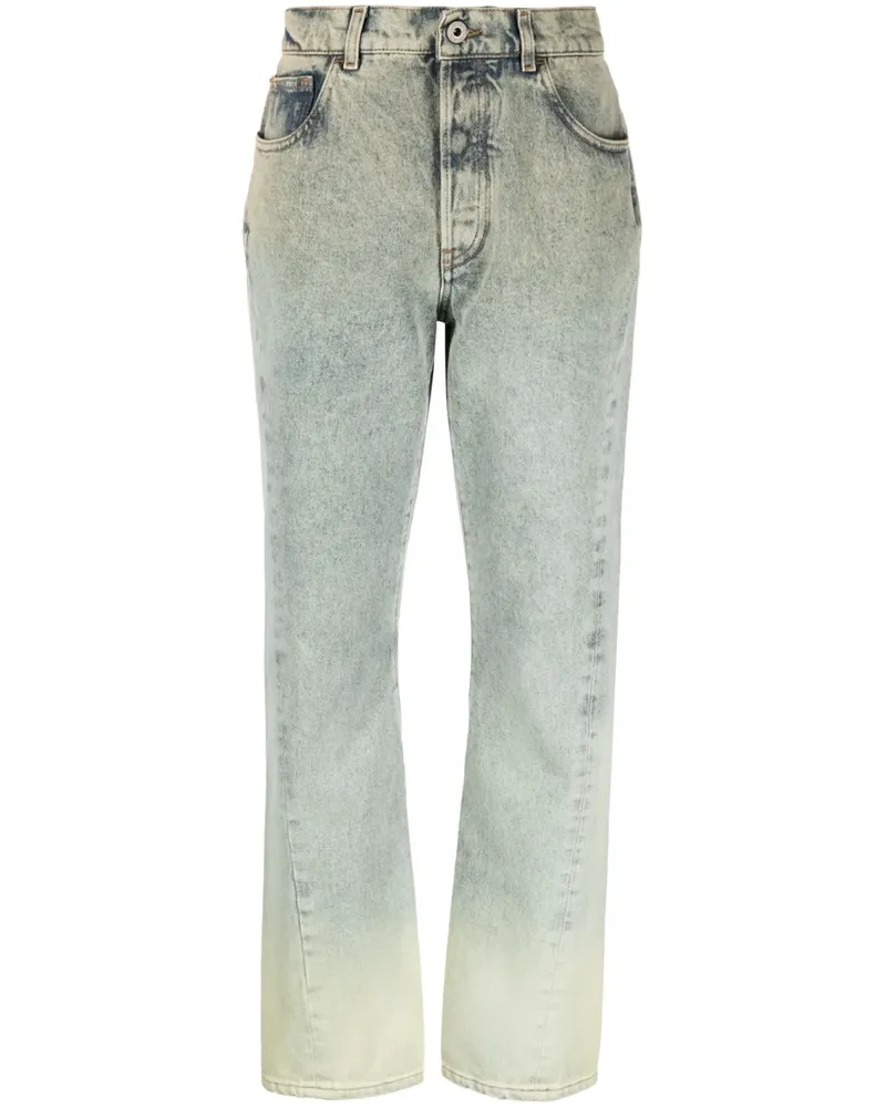 OFF-WHITE Ausgeblichene Straight-Leg-Jeans - Grün Grün