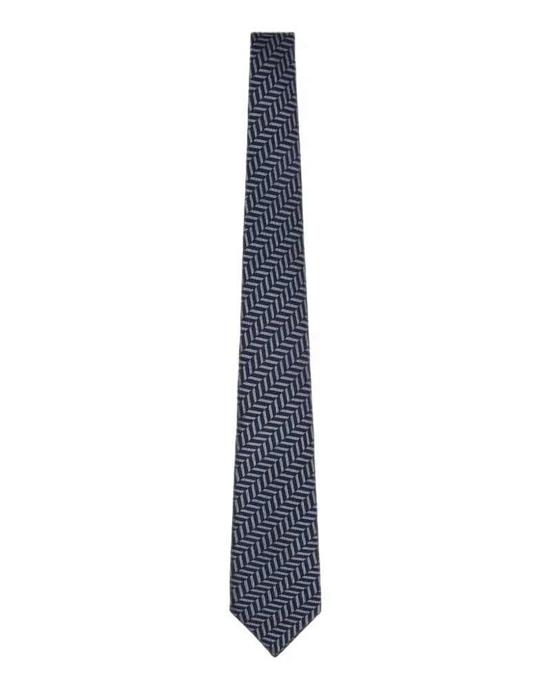 Giorgio Armani Seidenkrawatte mit Zickzackmuster - Blau Blau