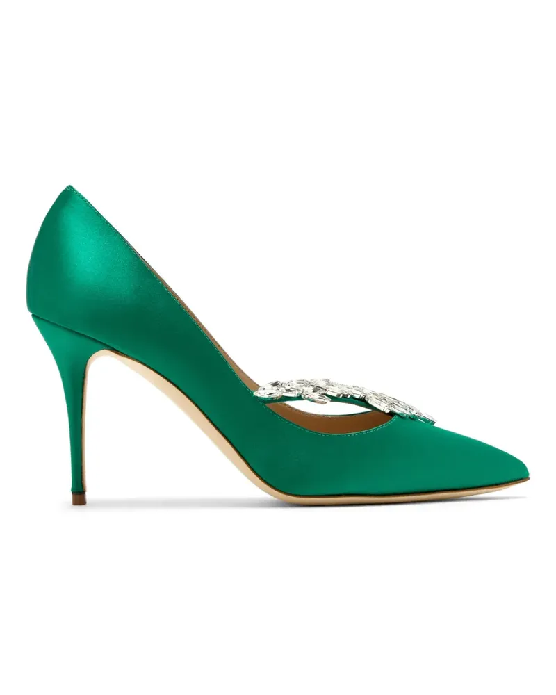 Manolo Blahnik Nadira crystal-embellished pumps - Grün Grün