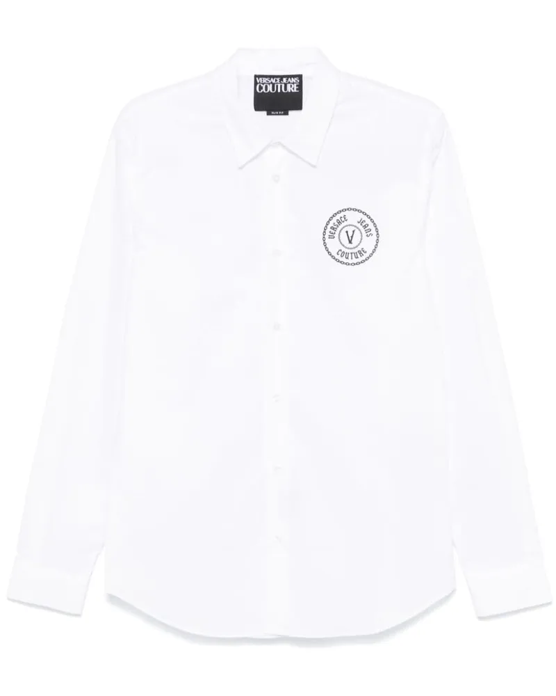 Versace Jeans Hemd mit Ketten-V-Emblem - Weiß Weiß