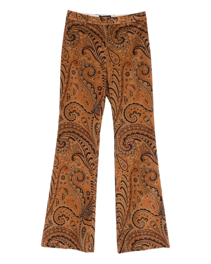 Etro Hose aus Cord mit Paisleymuster - Braun Braun