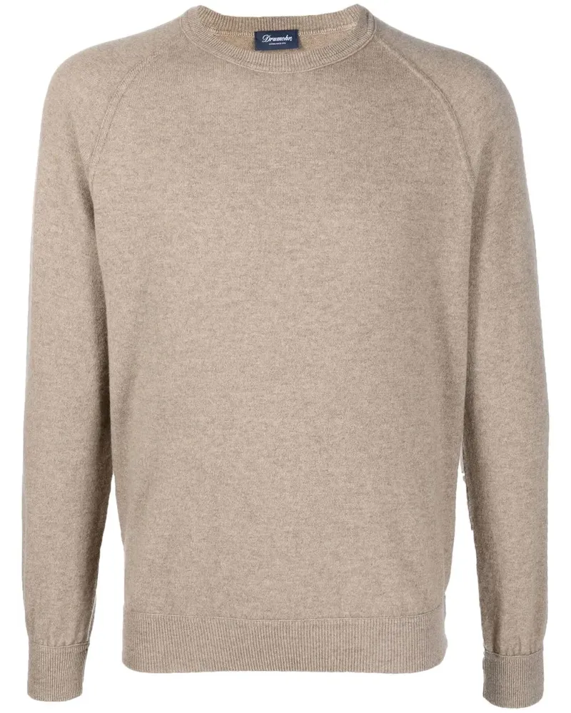 Drumohr  Kaschmirpullover mit Rundhalsausschnitt - Nude Nude