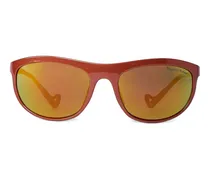 Sonnenbrille mit eckigem Gestell - Rot
