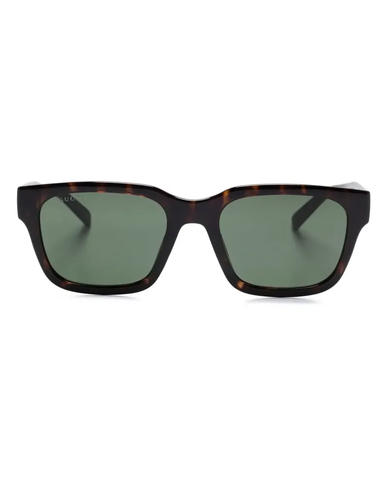 Gucci Sonnenbrille mit eckigem Gestell - Schwarz Schwarz
