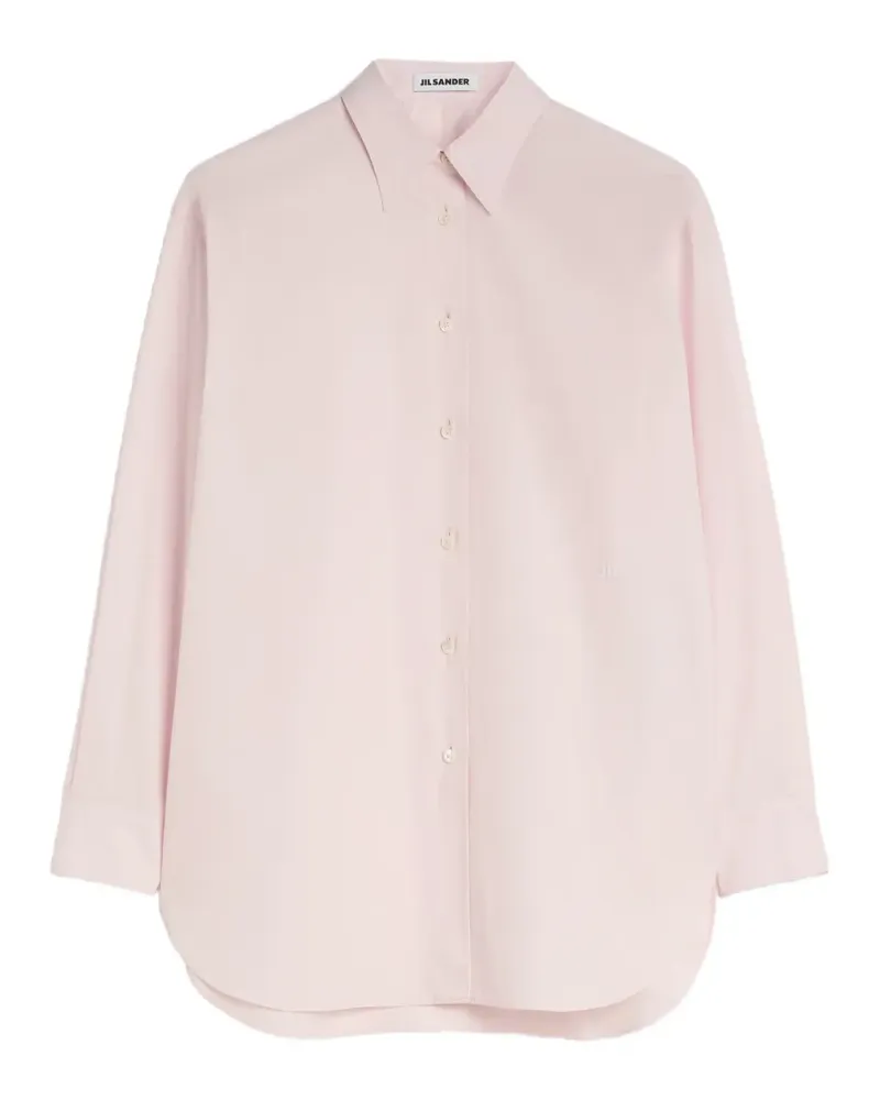 Jil Sander Hemd aus Popeline mit Logo - Rosa Rosa