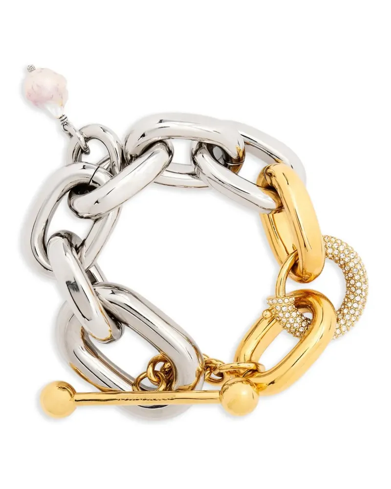 Paco Rabanne Zweifarbiges Armband mit Gliederanhänger - Silber Silber
