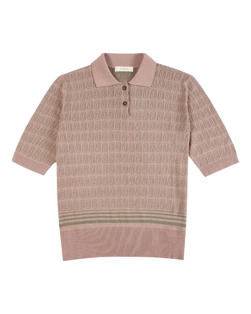 Zanone Geometrisch gemustertes Poloshirt - Rosa Rosa