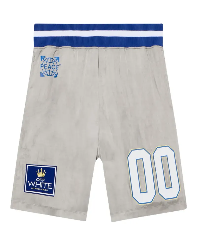 OFF-WHITE Dyed Vi Sat 00 logo-patch loose shorts - Nude Nude