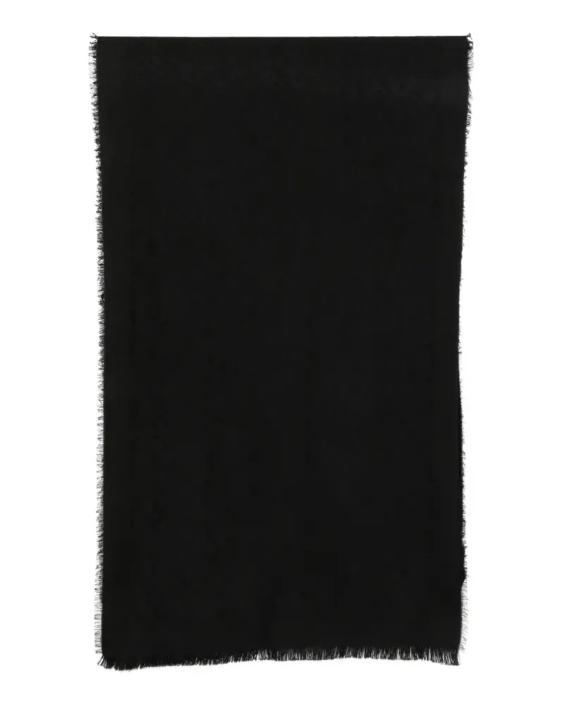 Tagliatore Ausgefranster Schal mit Logo-Jacquard - Schwarz Schwarz