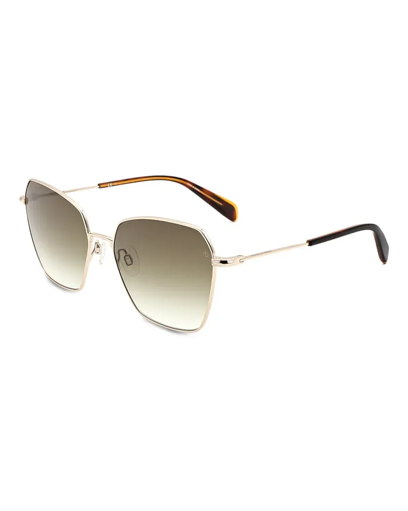 Rag & Bone Sonnenbrille mit geometrischem Gestell - Gold Gold