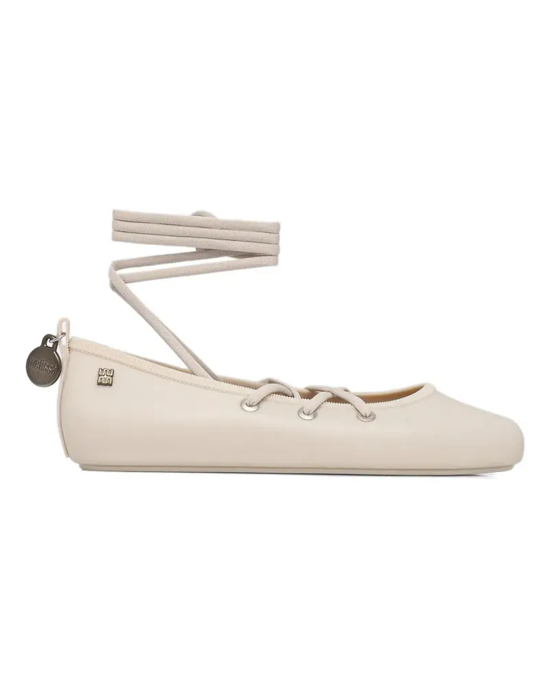 Melissa lace-up ankle-strap ballet flats - Nude Nude