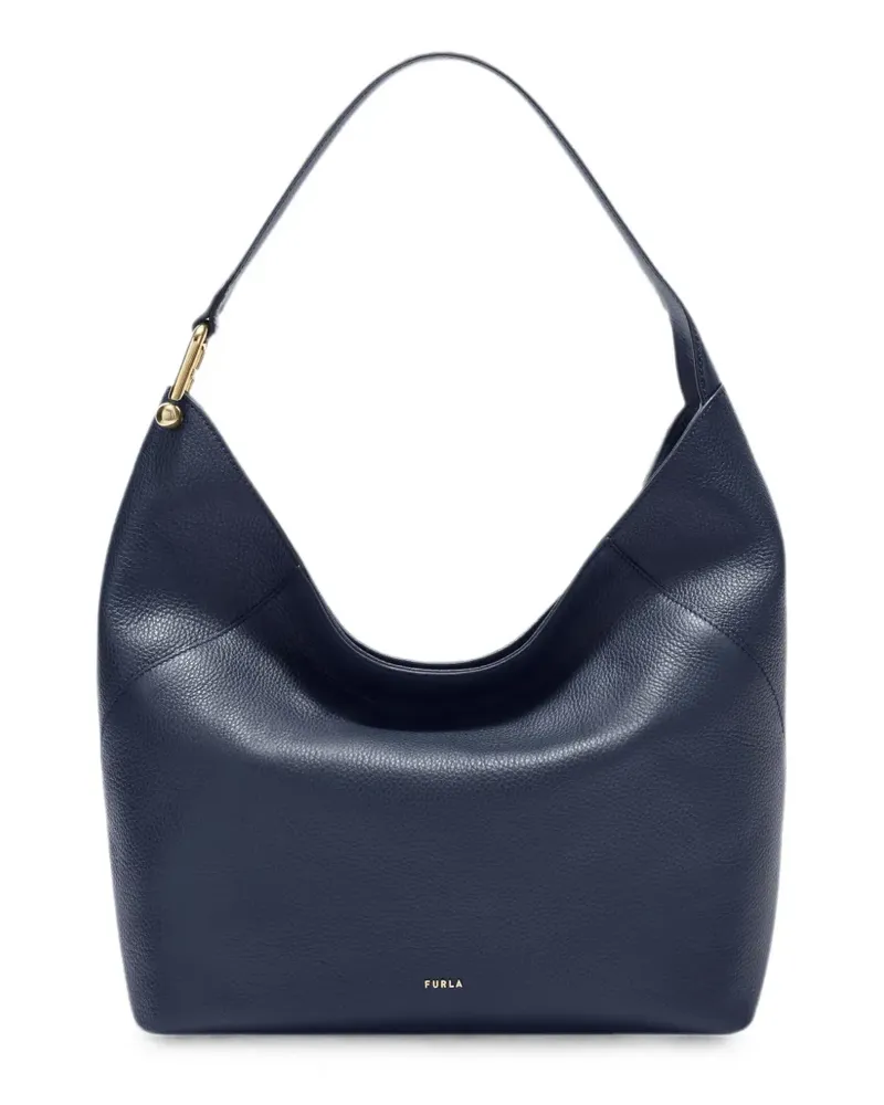 Furla Große Lara Schultertasche mit Struktur - Blau Blau